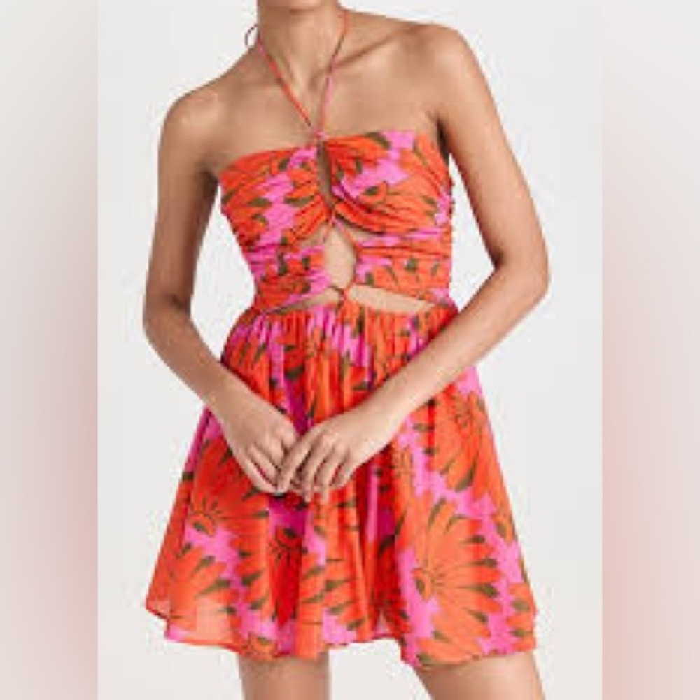 NWOT! FARM Rio Pink and Orange Floral Dress
